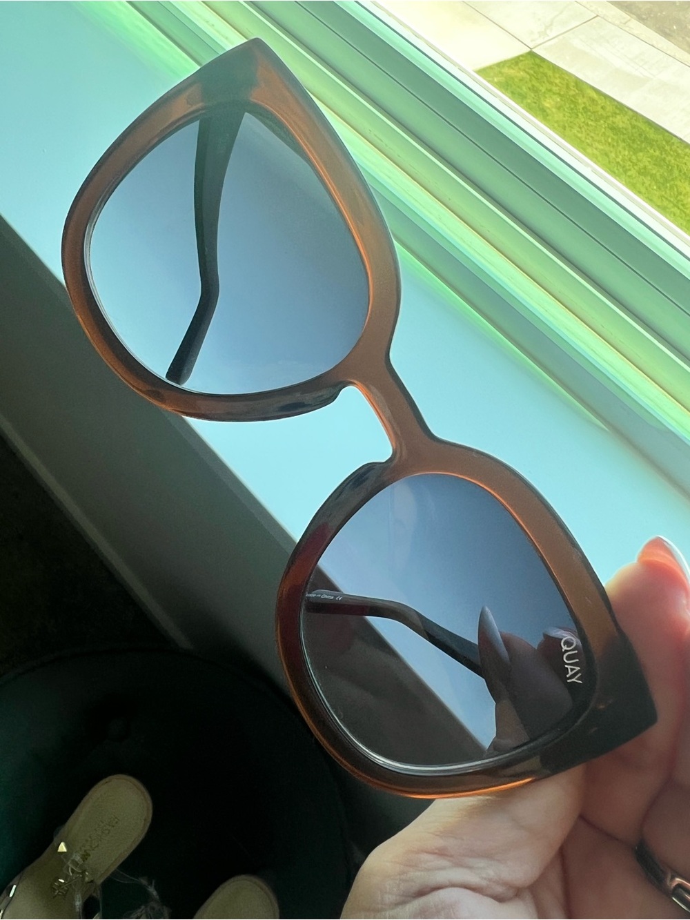 Quay Australia Brown Gradient Cat Eye Sunglasses - Picture 6 of 7
